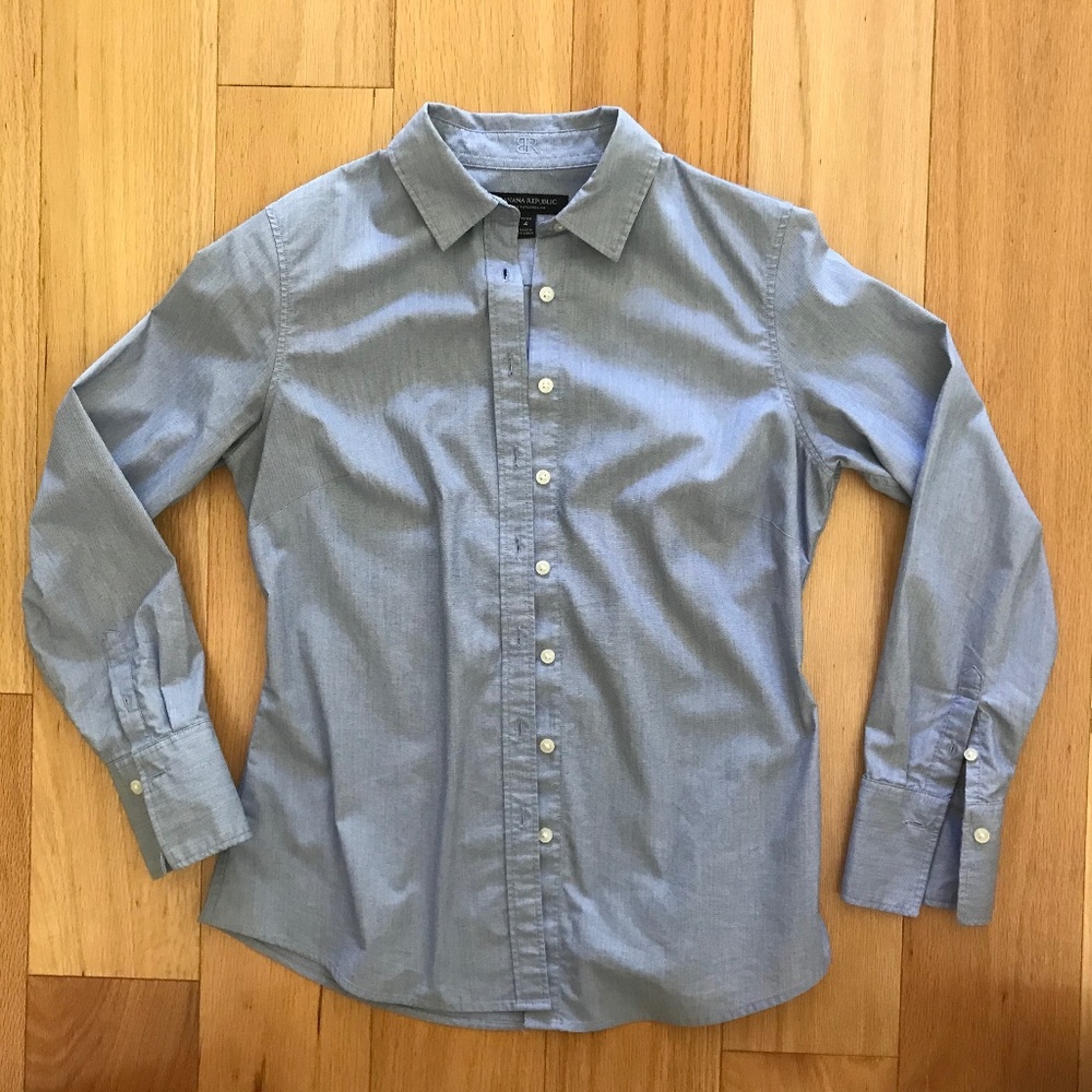 NWOT Banana Republic Riley Tailored Fit Button Up Collared Business Casual Shirt